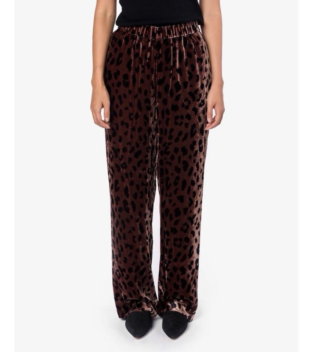 Tibi Cheetah Velvet Pant Pull On Animal Print Size XS Indie Sleaze Fall Ab10